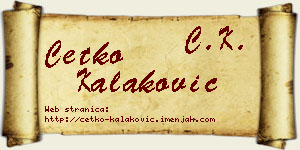 Ćetko Kalaković vizit kartica
